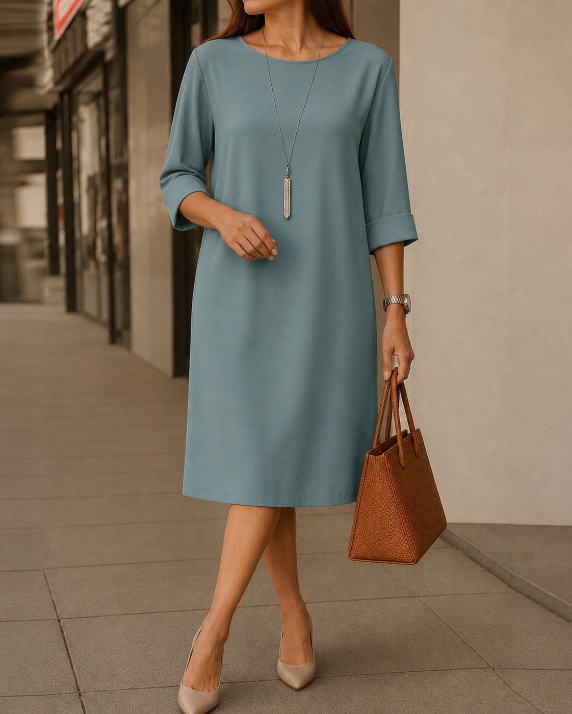 Olivia | Tummy-Concealing Midi Dress