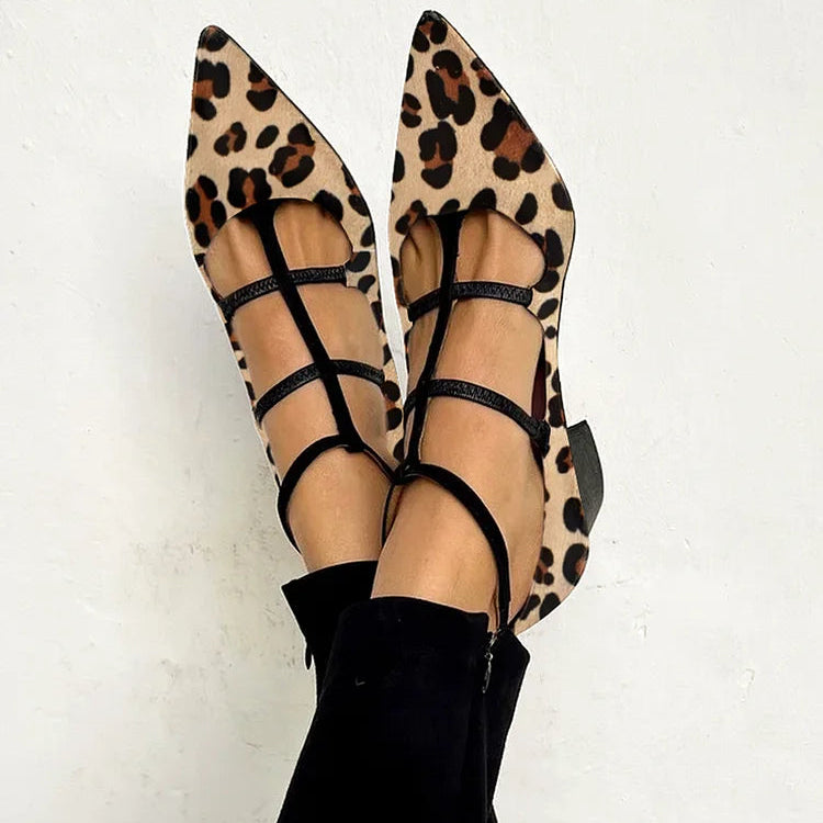 Leopard Print Loafers with Contrast Strap