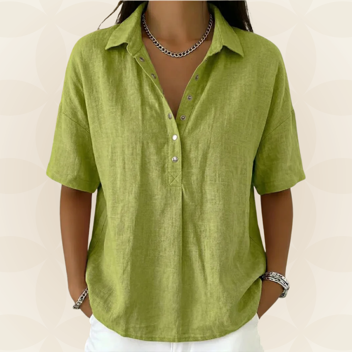 Matilda | Collared Blouse with Button Detail
