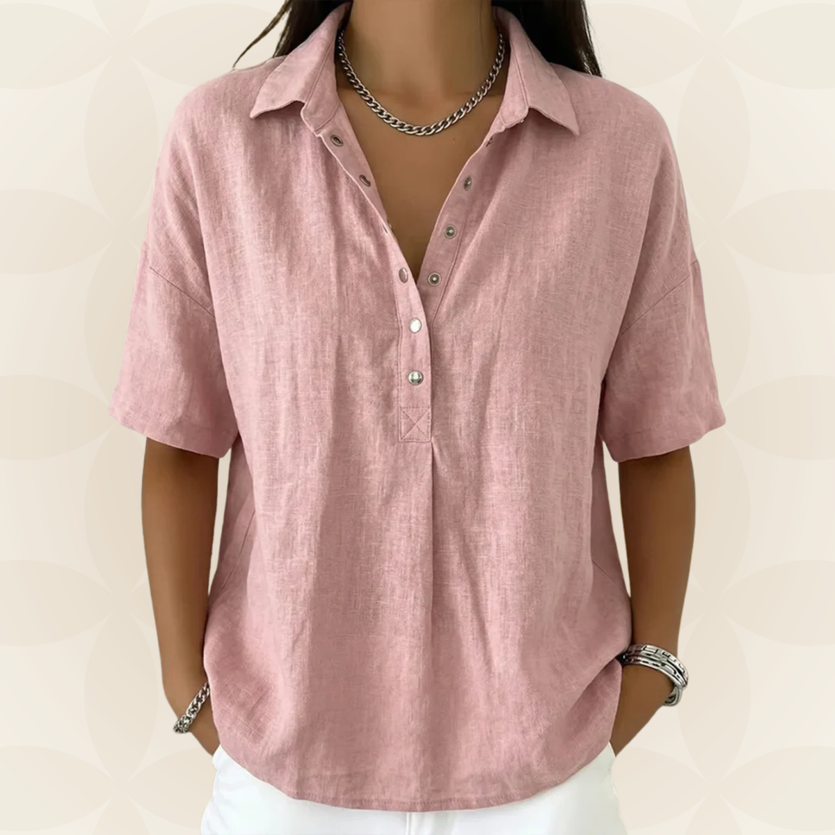 Matilda | Collared Blouse with Button Detail