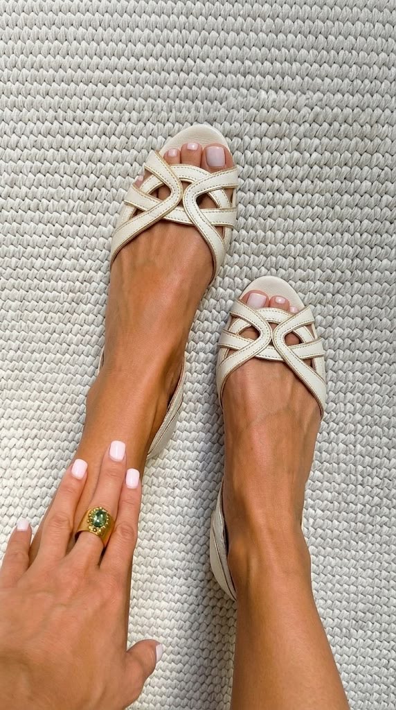 Woven Cream Elegant Sandals