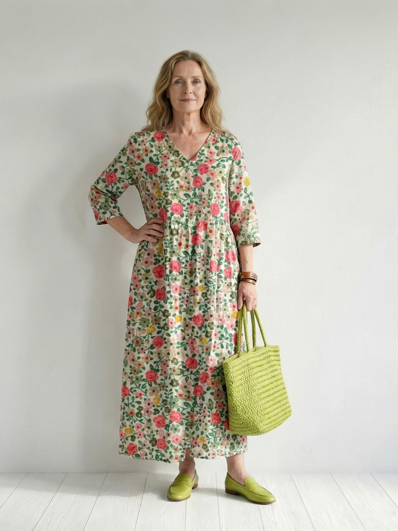 Isla | Scatter Flower Midi Dress