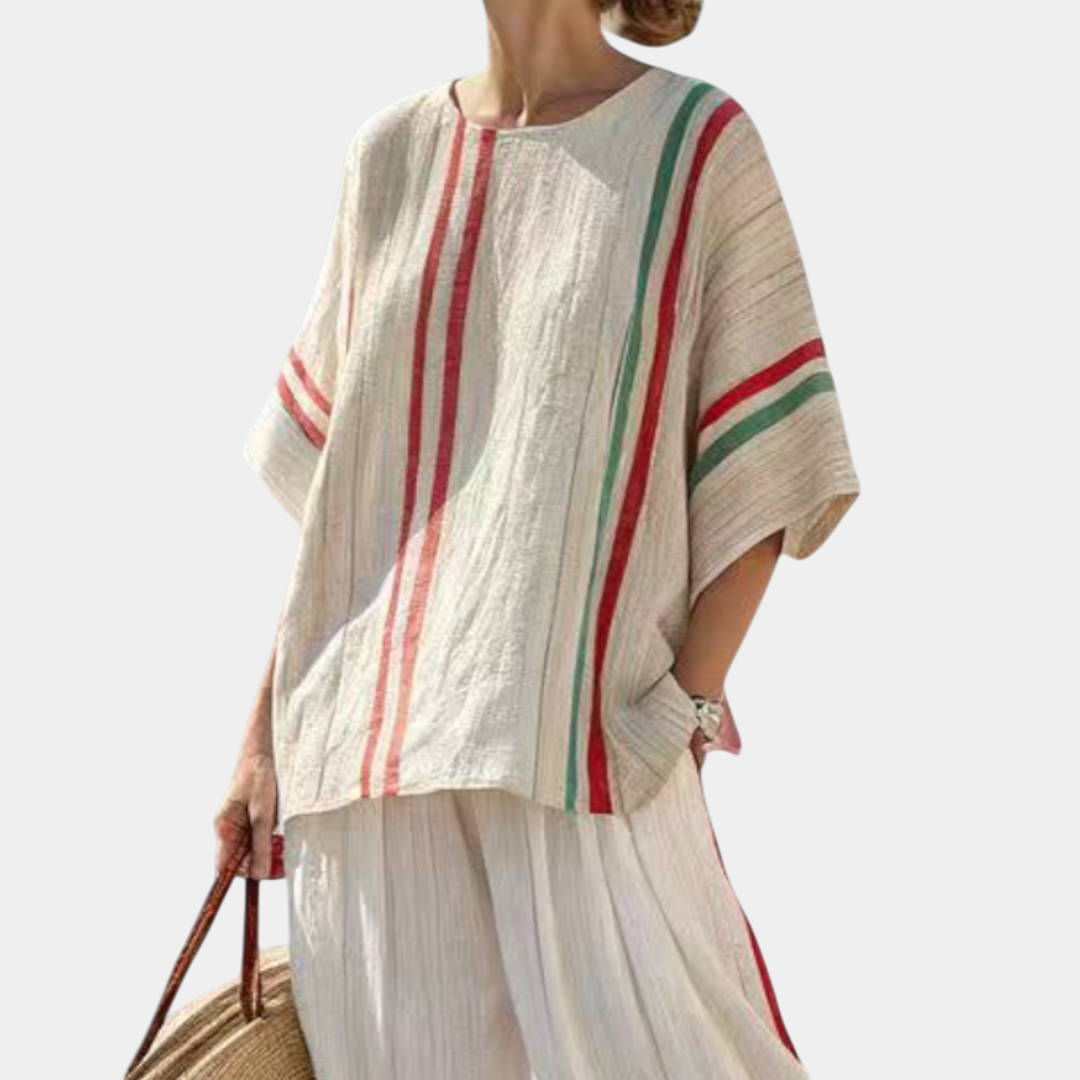 Noemi | Boho Print Blouse and Comfortable Wide-Leg Pants