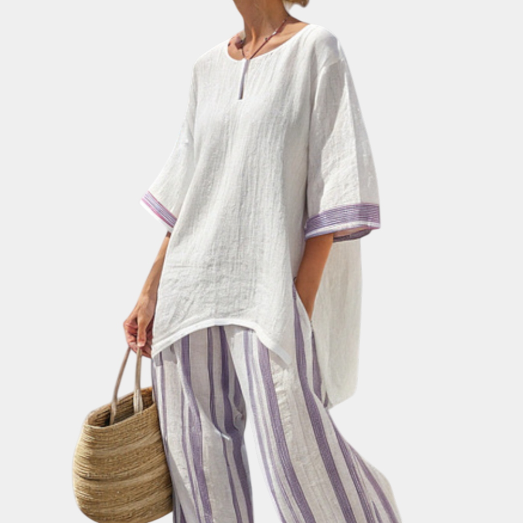 Allegra | Comfortable Top and Striped Pants