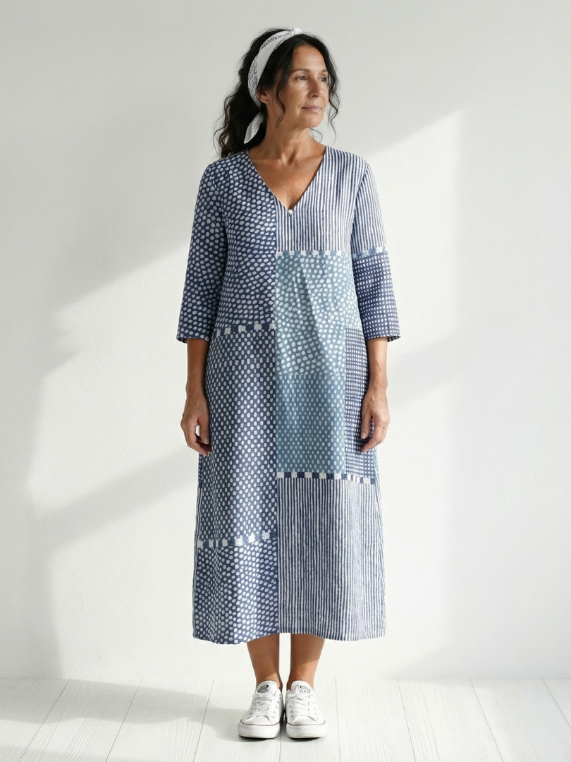 Pearl | Fit Patchwork Midi Dress