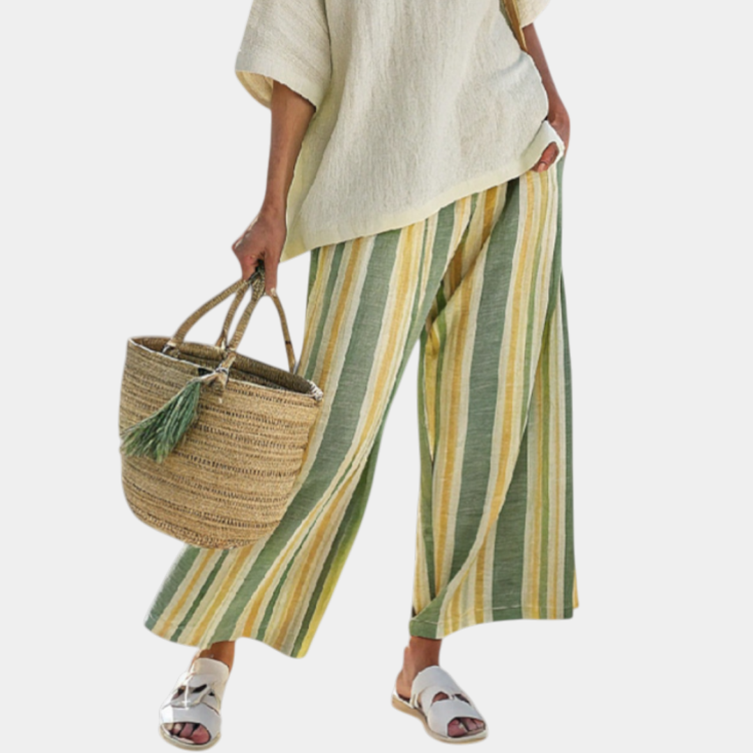 Caterina | Sophisticated Top and Striped Pants