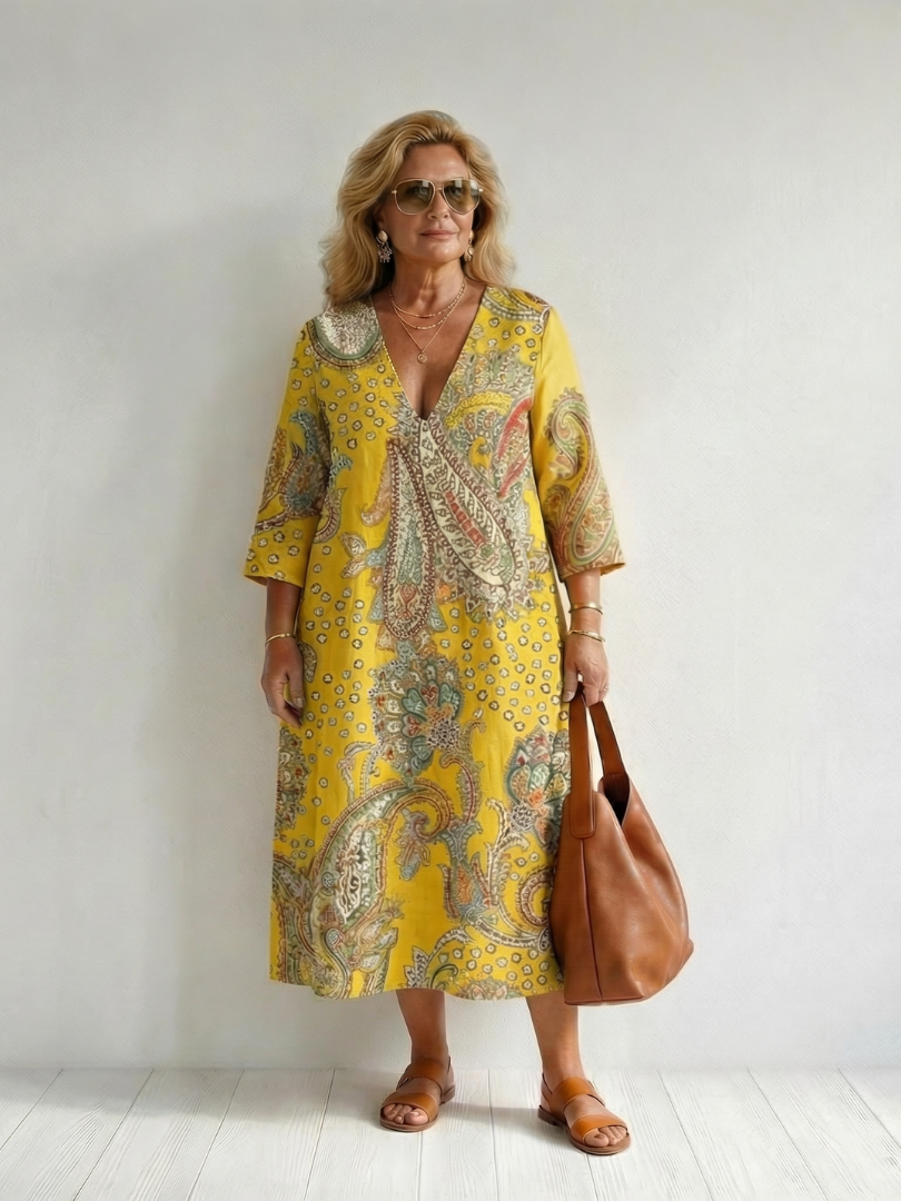 Elsie | Soft Paisley Midi Dress
