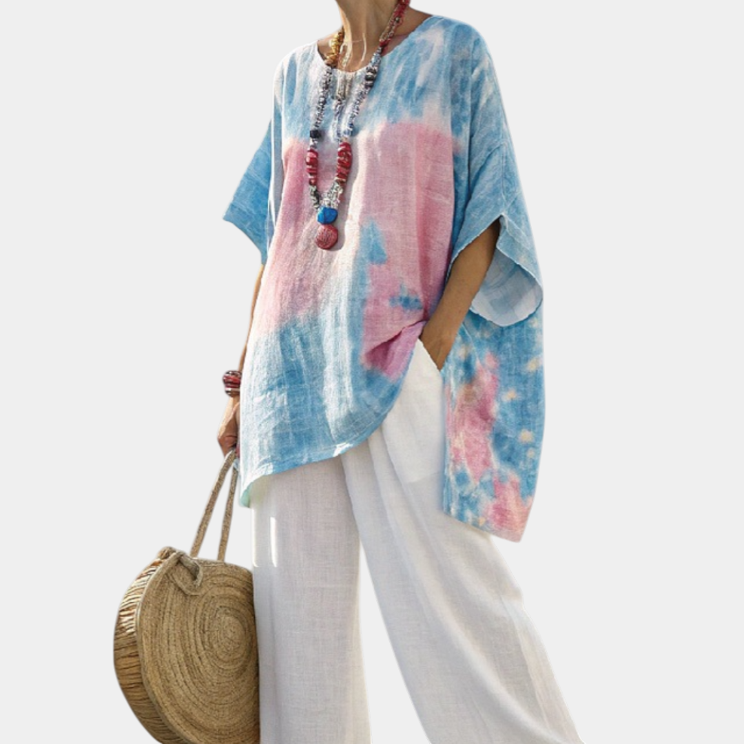 Valentina | Essential Comfortable Top and Striped Pants