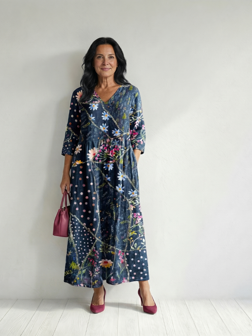 Ruby | Easy Gather Floral Midi Dress