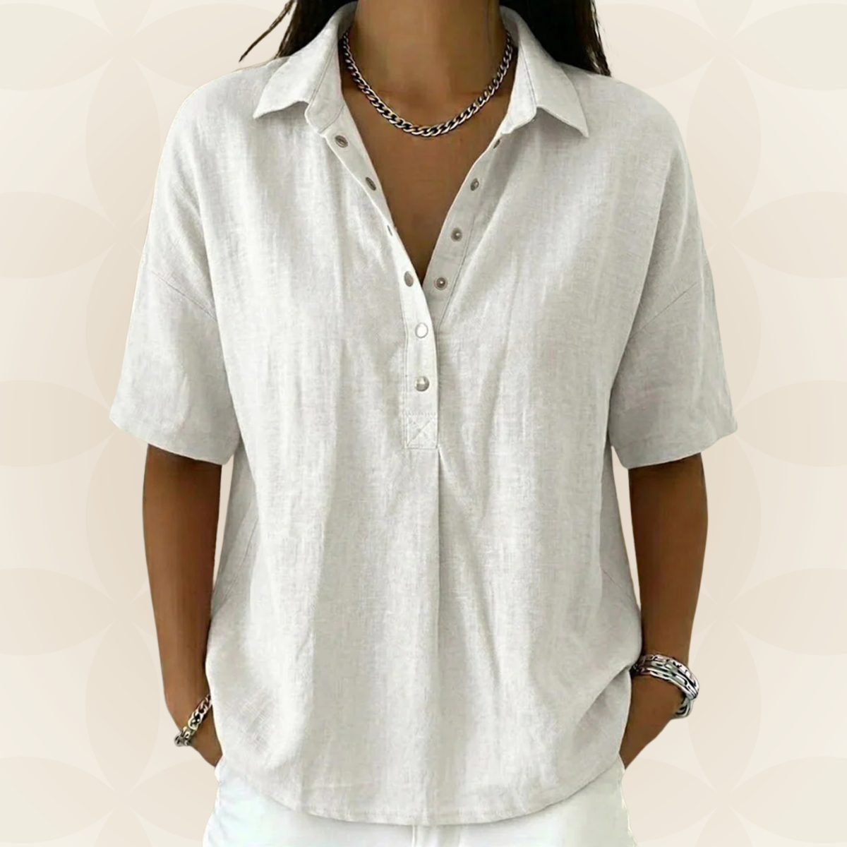 Matilda | Collared Blouse with Button Detail