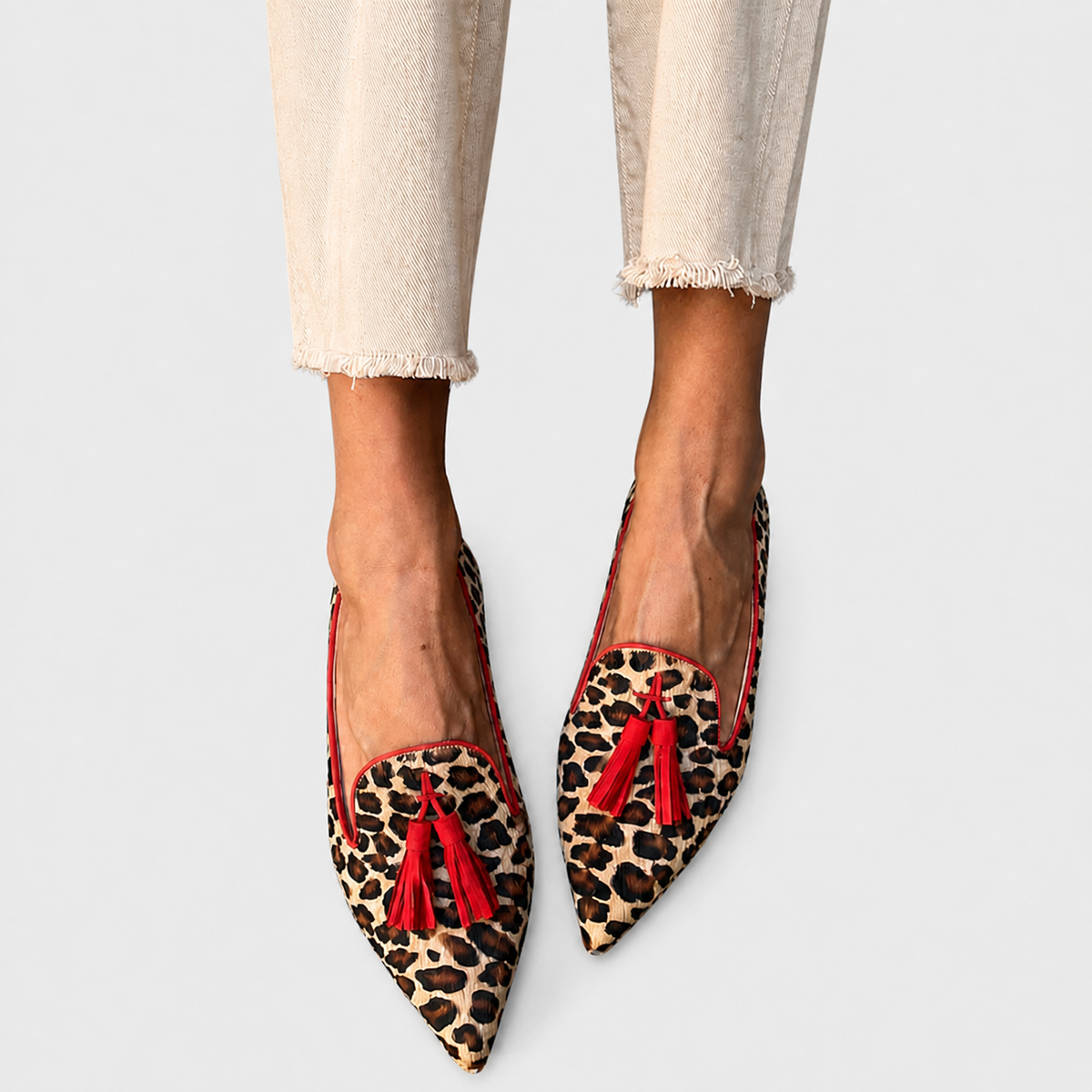 Handmade Leopard Print Loafers