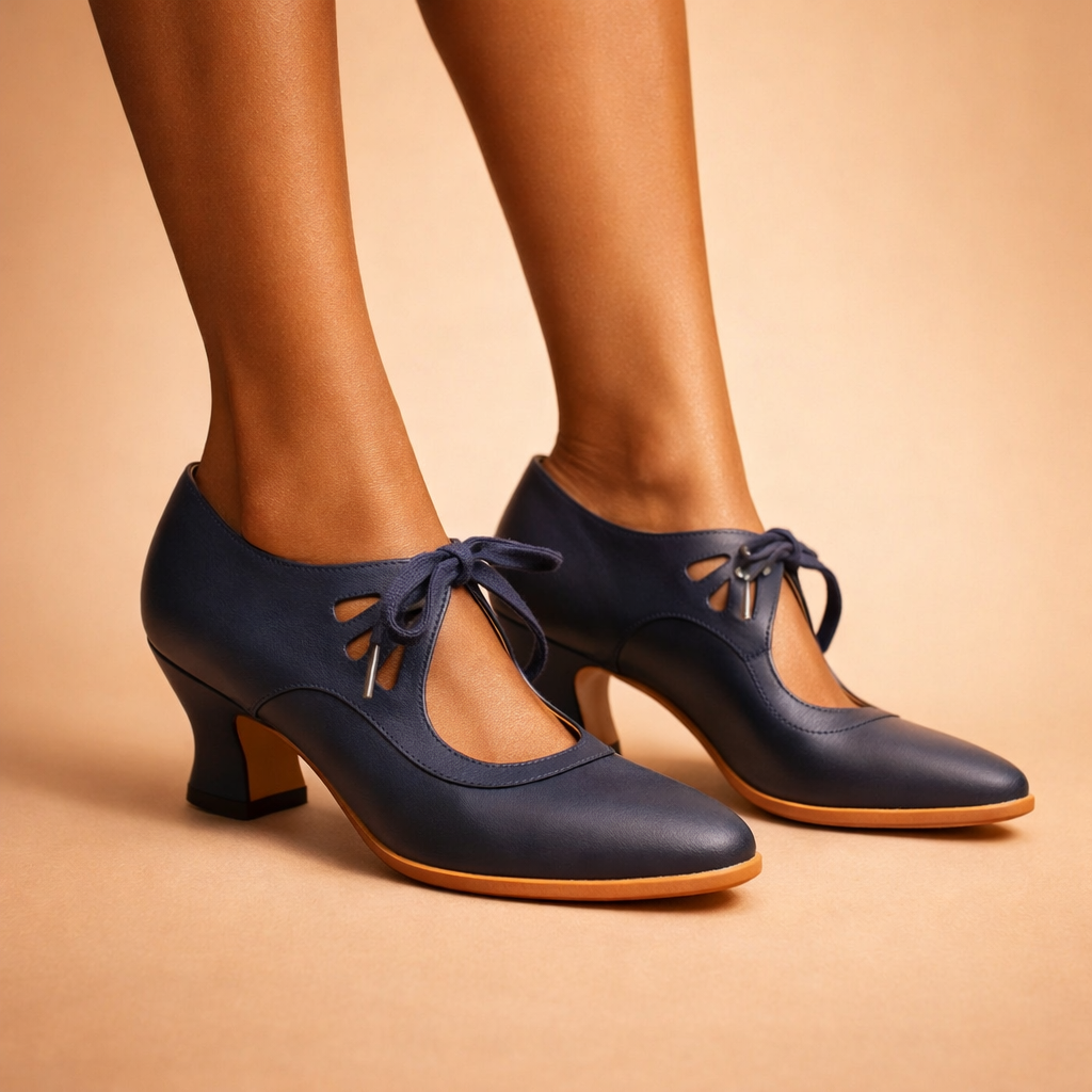 Lace-Up Leather Heels