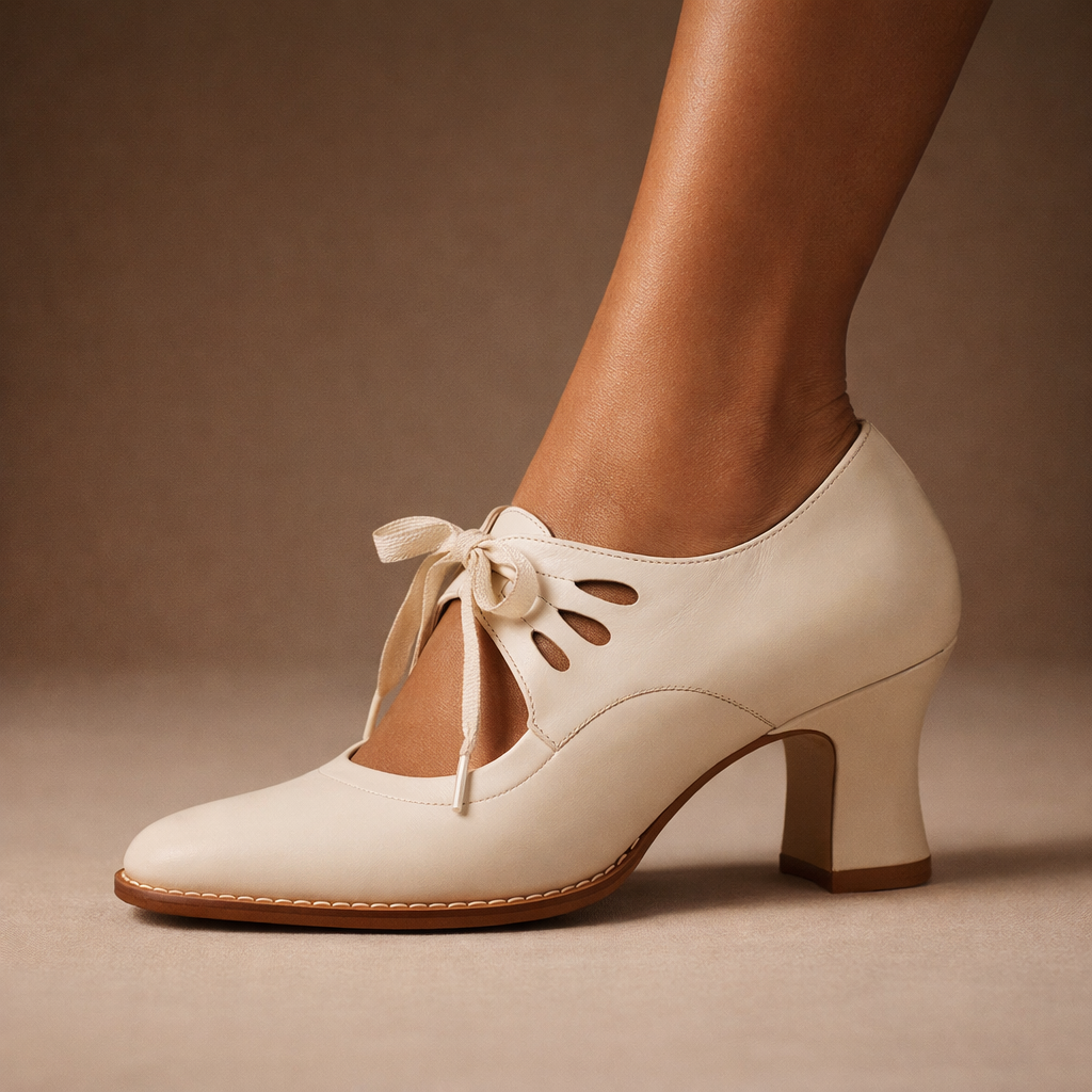 Lace-Up Leather Heels