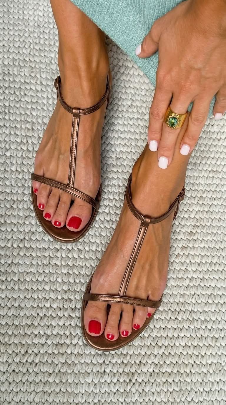 Spring Golden Sandals