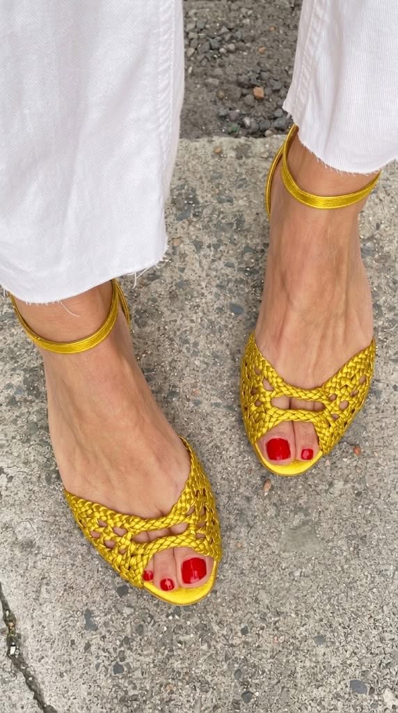 Woven Metallic Sandals