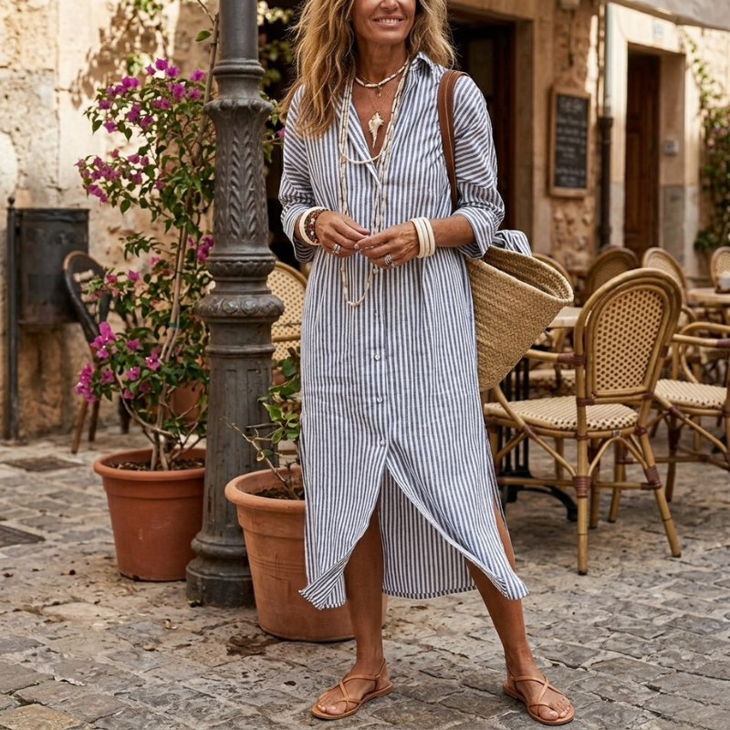 Striped Shirt Summer Dress