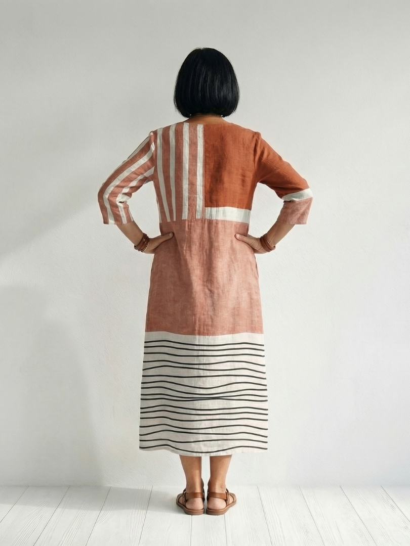 Lily | Easy Mixed Stripe Midi Dress