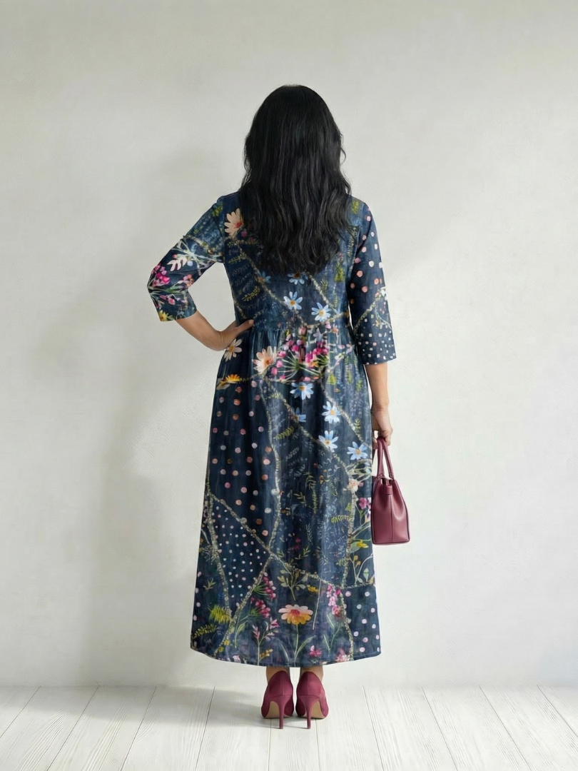 Ruby | Easy Gather Floral Midi Dress