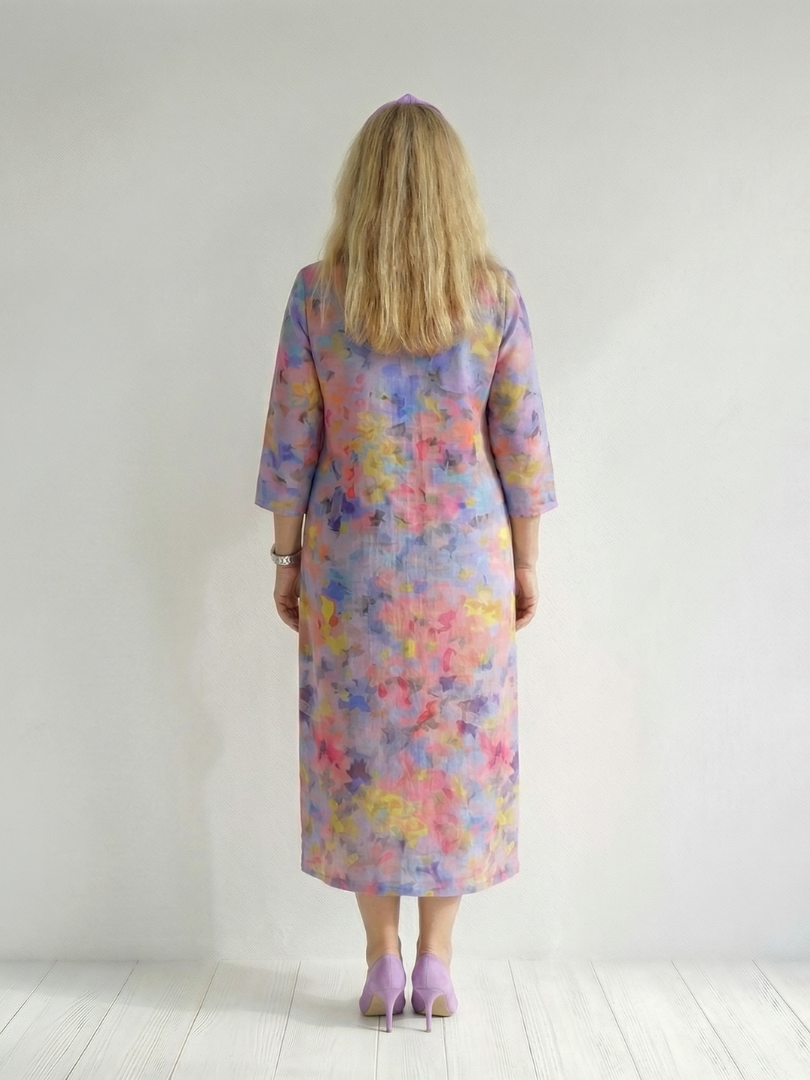 Audrey | Abstract Floral Midi Dress