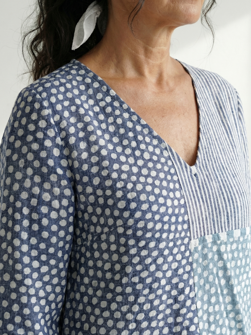 Pearl | Fit Patchwork Midi Dress