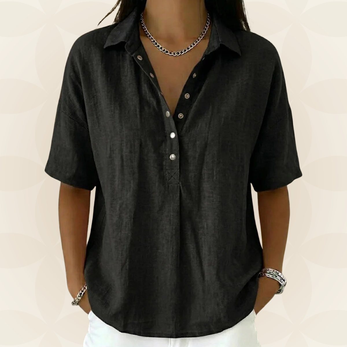 Matilda | Collared Blouse with Button Detail
