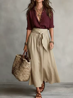 Burgundy Khaki