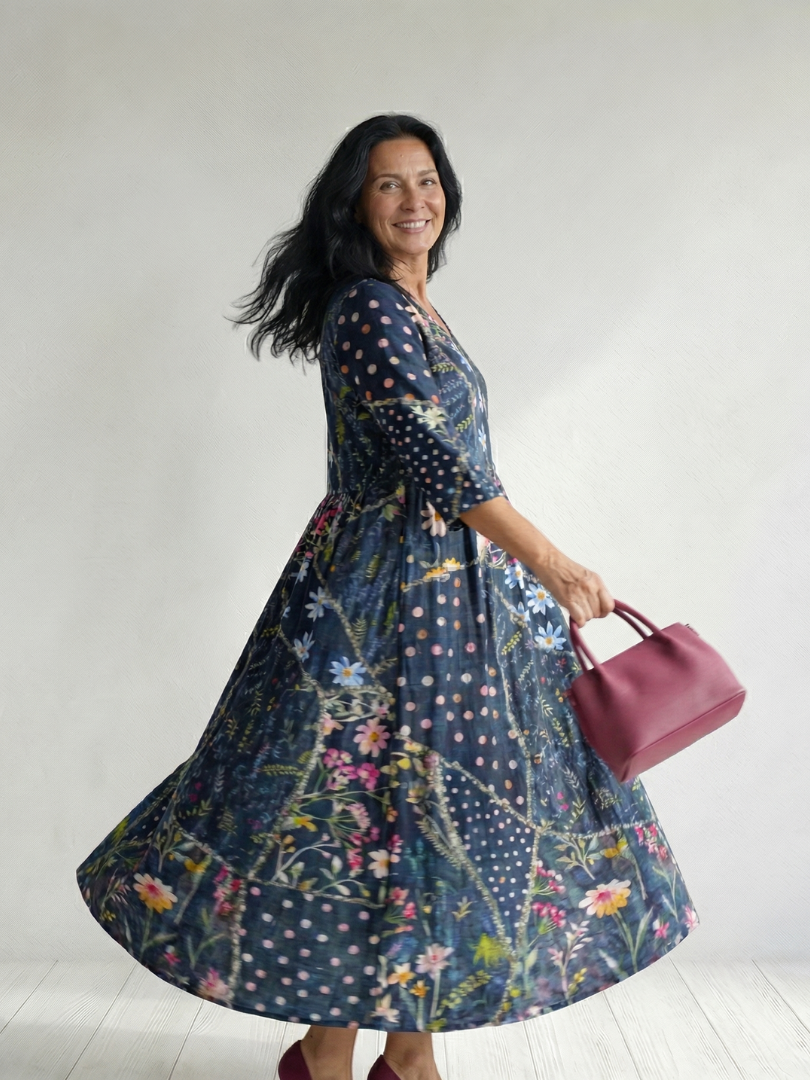 Ruby | Easy Gather Floral Midi Dress