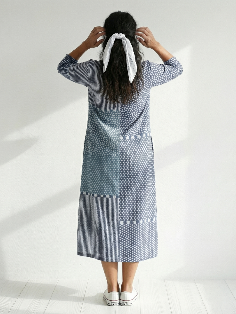 Pearl | Fit Patchwork Midi Dress