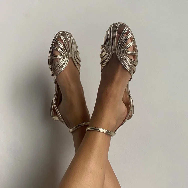 Jewelled Golden Sandals