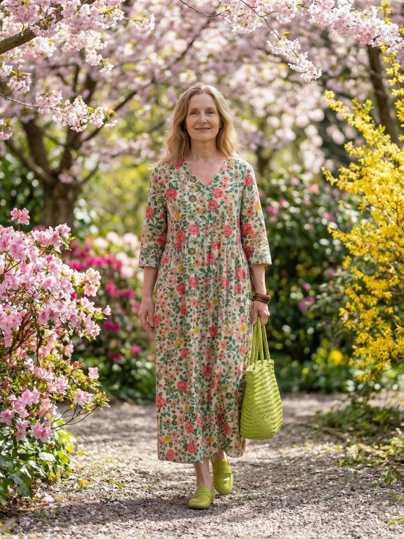 Isla | Scatter Flower Midi Dress