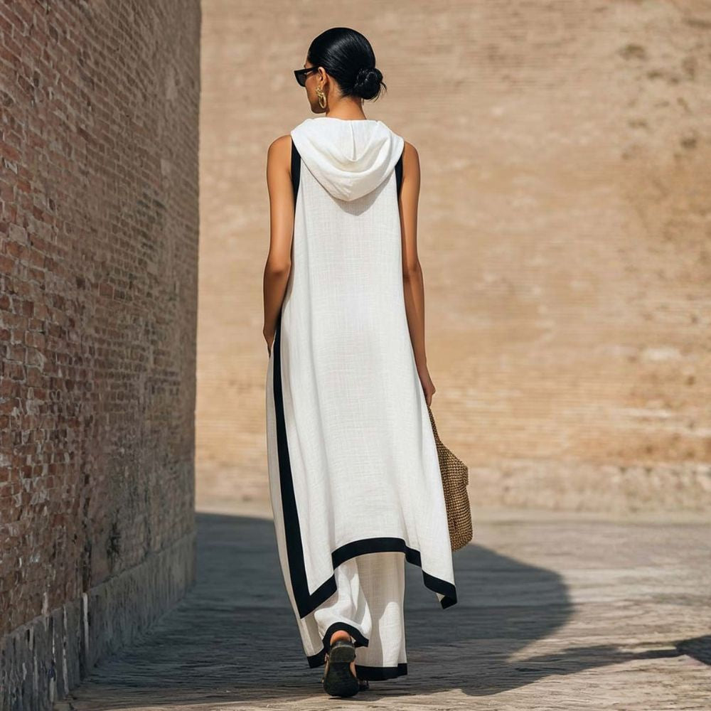 Valentine | Asymmetric Linen Wide-Leg Set