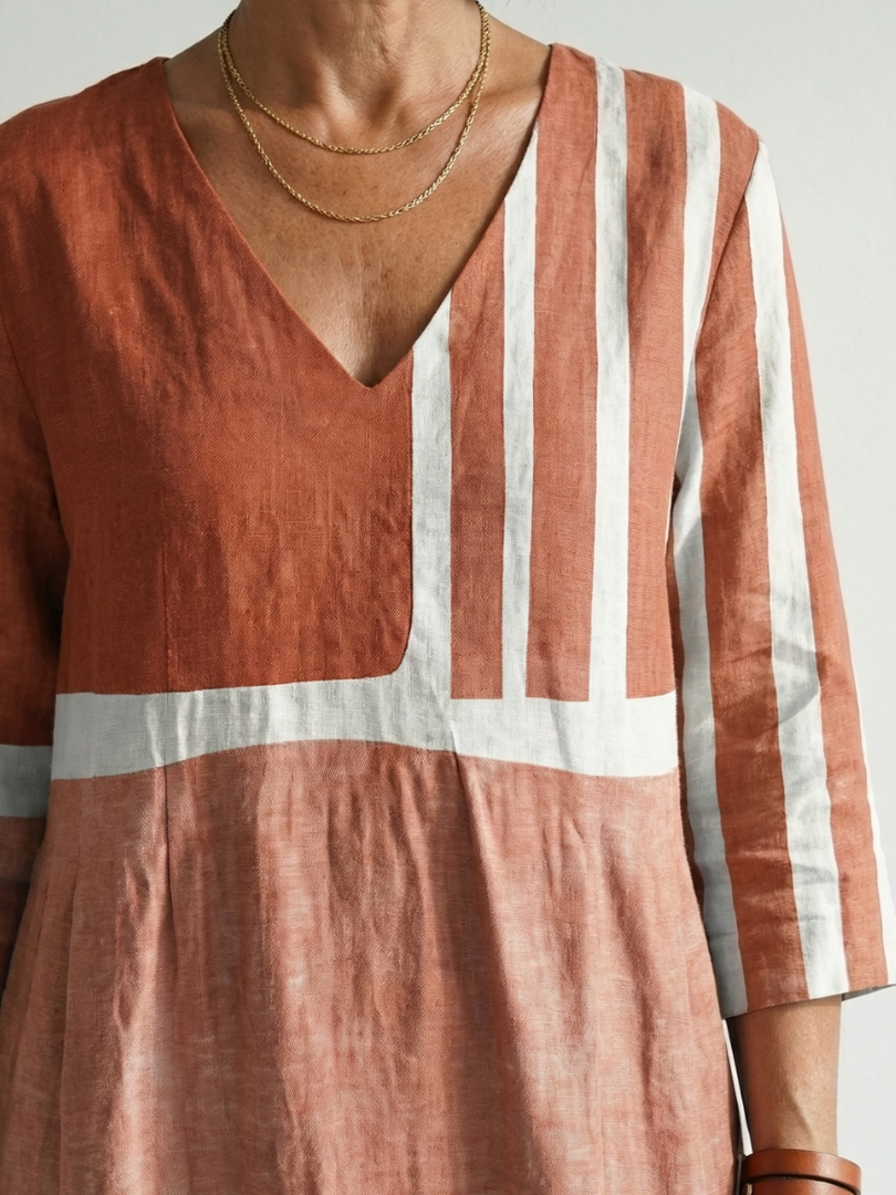 Lily | Easy Mixed Stripe Midi Dress