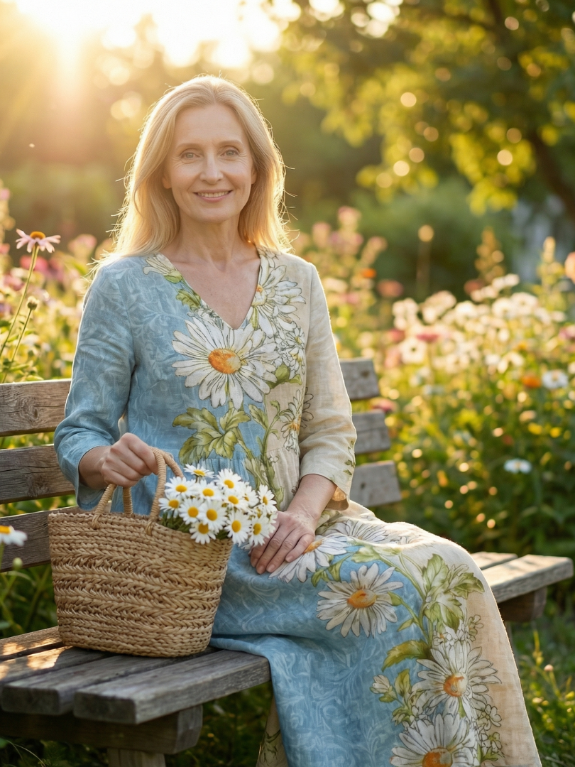 Poppy | Light Daisy Midi Dress