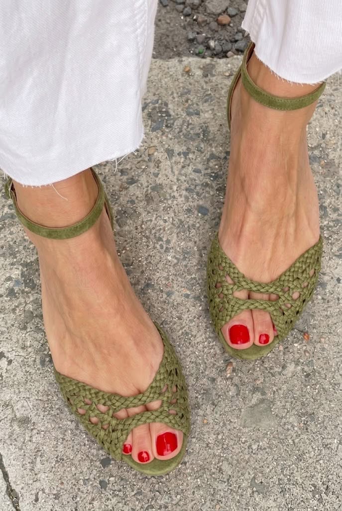 Woven Metallic Sandals