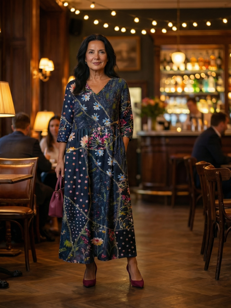 Ruby | Easy Gather Floral Midi Dress