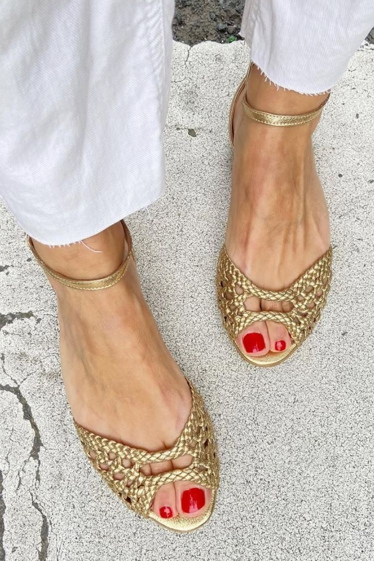 Woven Metallic Sandals