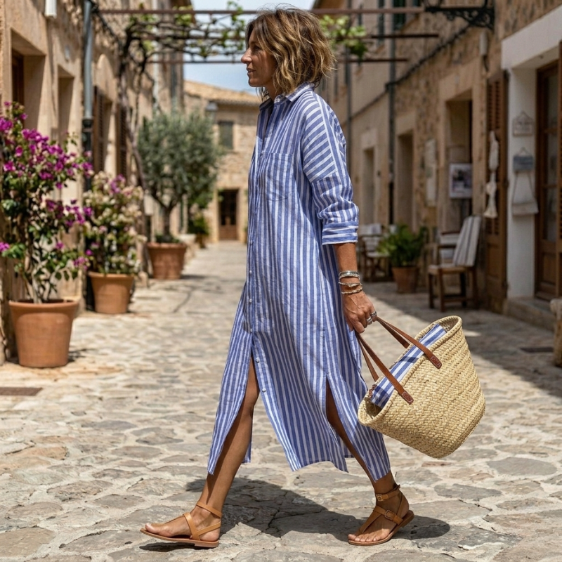 Striped Shirt Summer Dress