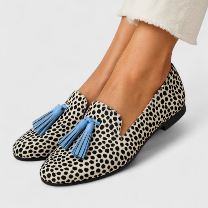 Black and White Slip-On Loafers