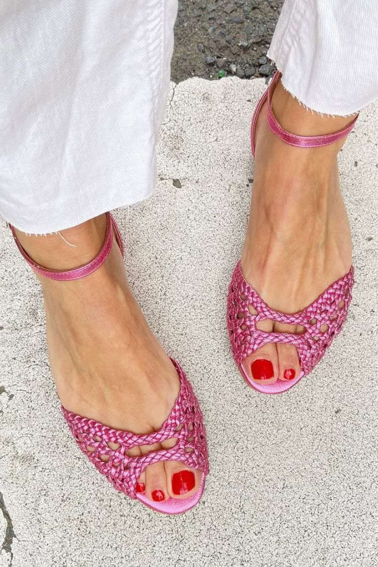 Woven Metallic Sandals