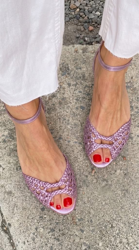 Woven Metallic Sandals