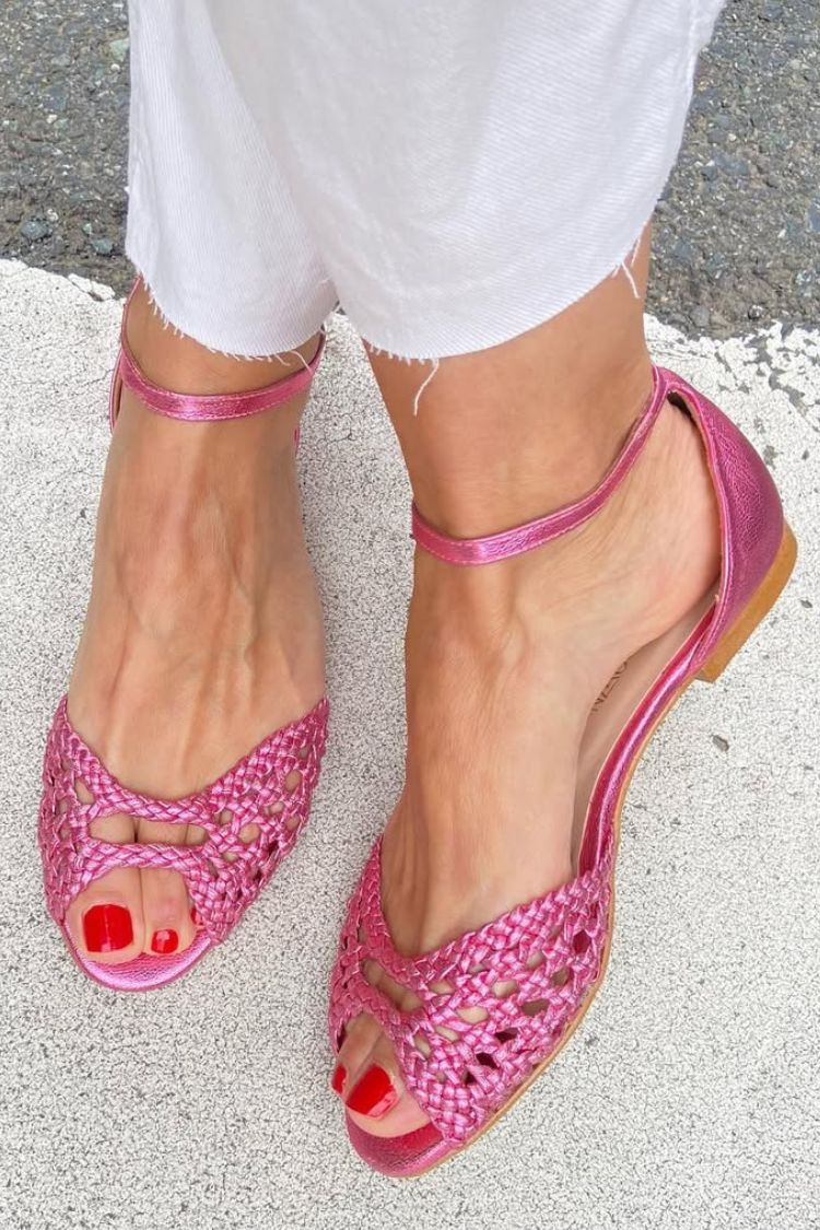 Woven Metallic Sandals