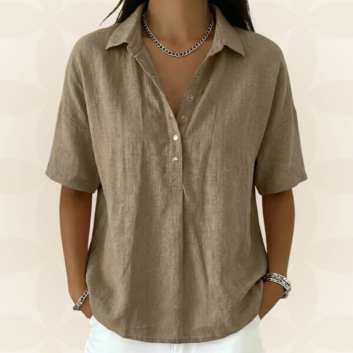 Matilda | Collared Blouse with Button Detail
