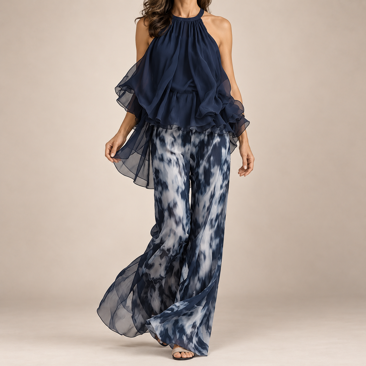 Eliza | Elegant Lightweight Set with Flowing Top and Wide-Leg Pants