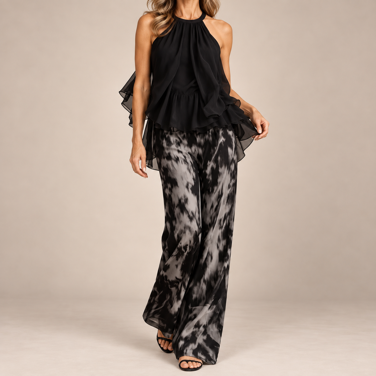 Eliza | Elegant Lightweight Set with Flowing Top and Wide-Leg Pants