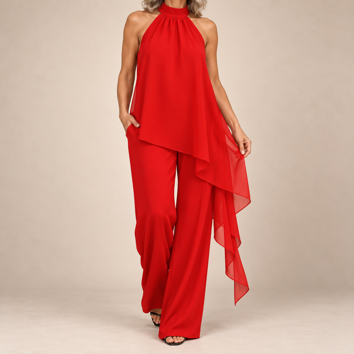 Harriet |  Sleeveless Elegant Top with Pants
