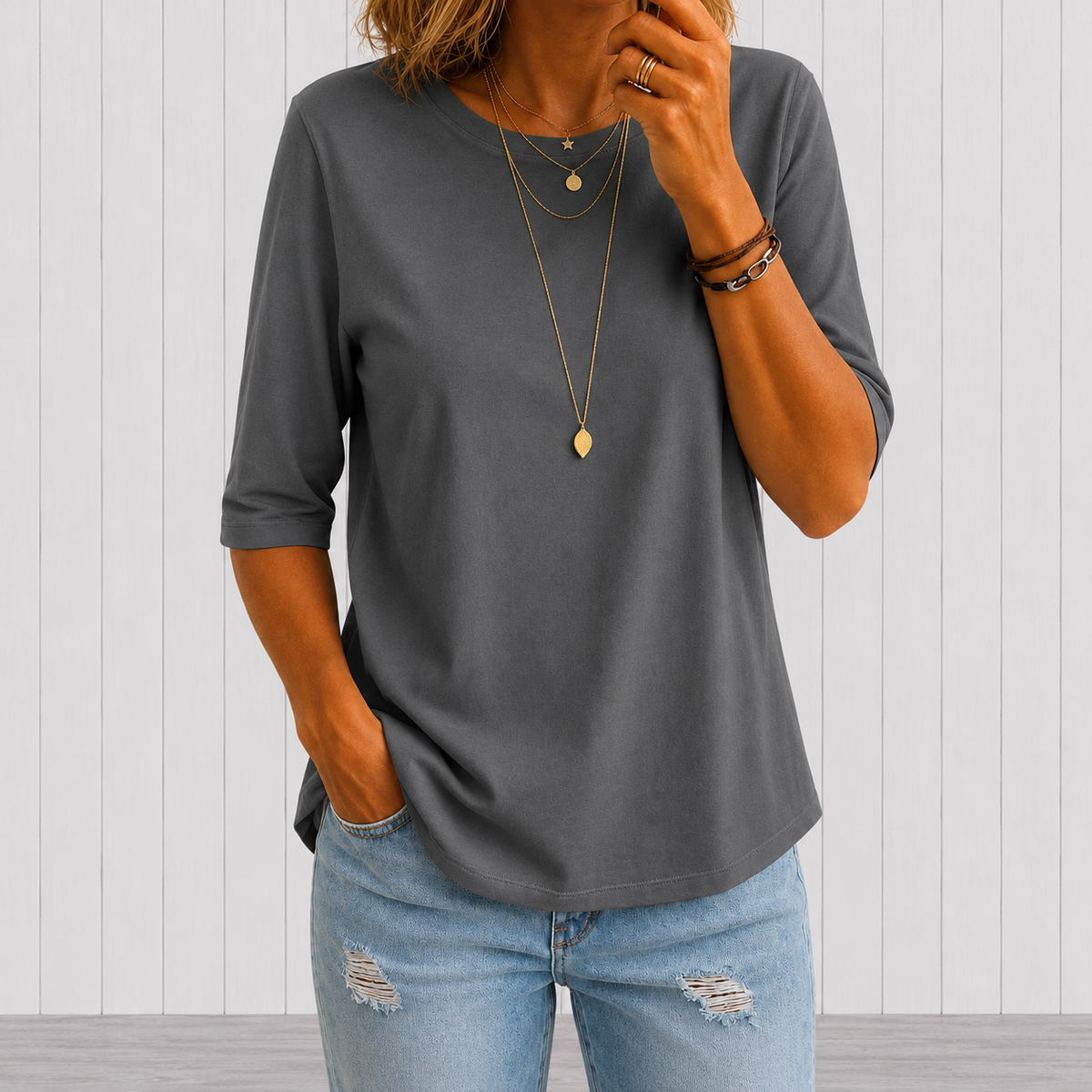 Everyday Comfort Top with Mid Sleeves