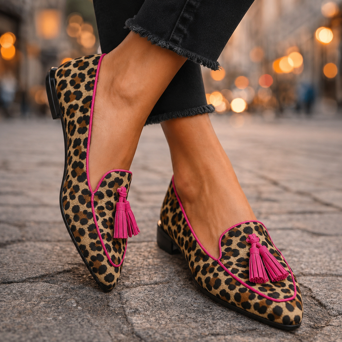 Supportive Leopard Print Loafers