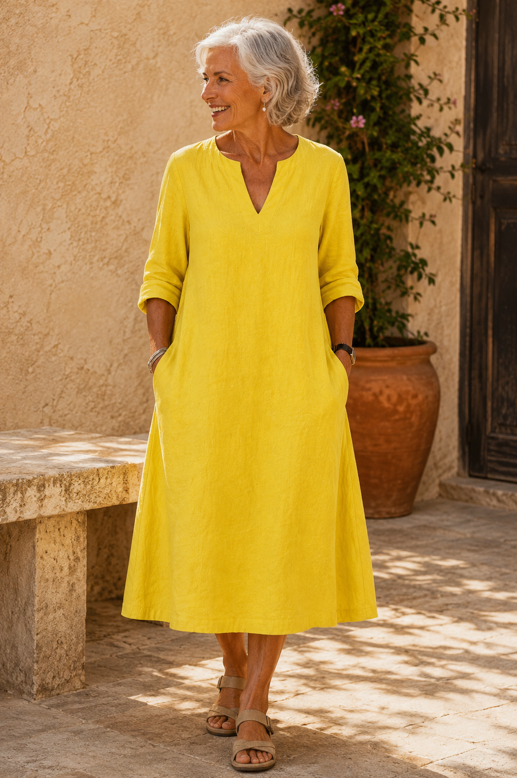 Freya Flowing V-Neck Dress