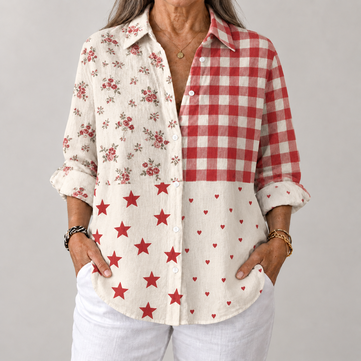 Rosemary – Classic Patchwork Blouse