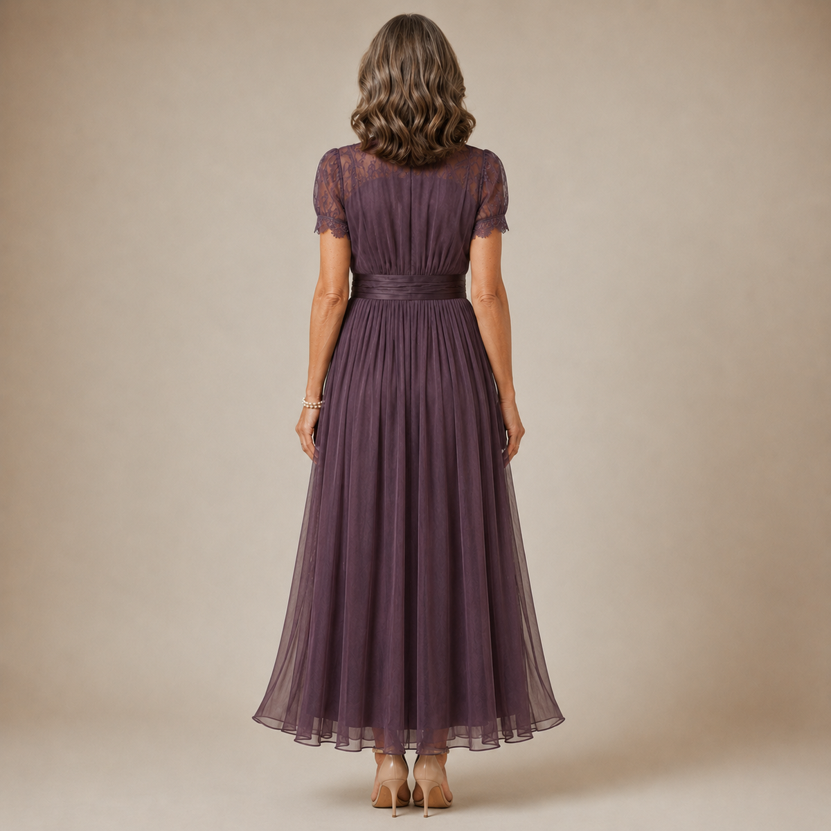 Margot | Long Violet Lace Dress Elegant Silhouette Special Occasion